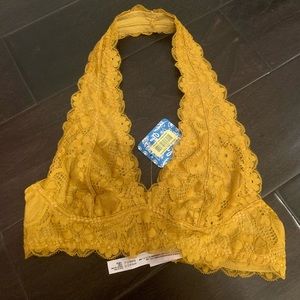 free people galloon halter lace bralette